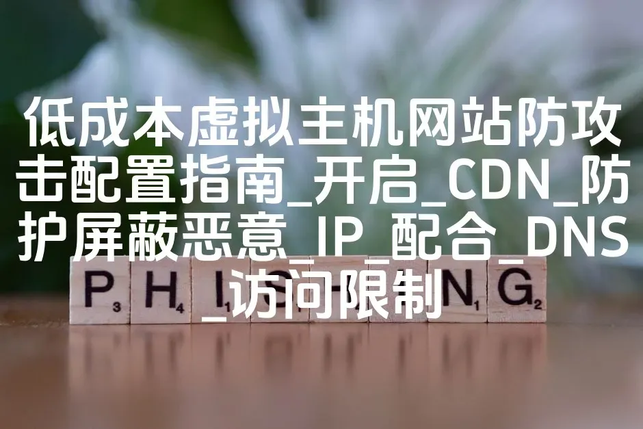 低成本虚拟主机网站防攻击配置指南_开启_CDN_防护屏蔽恶意_IP_配合_DNS_访问限制
