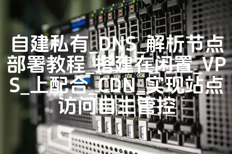 自建私有_DNS_解析节点部署教程_搭建在闲置_VPS_上配合_CDN_实现站点访问自主管控