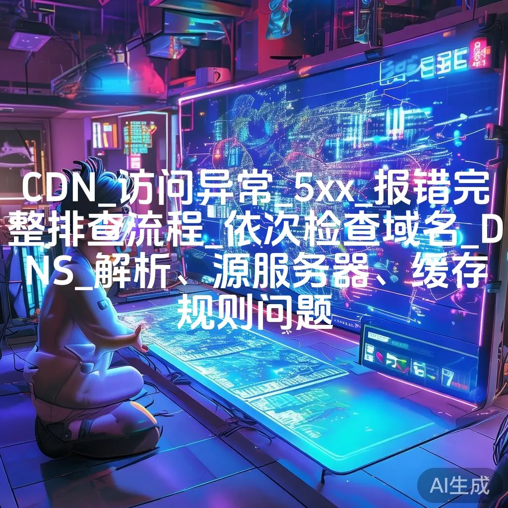 CDN_访问异常_5xx_报错完整排查流程_依次检查域名_DNS_解析、源服务器、缓存规则问题