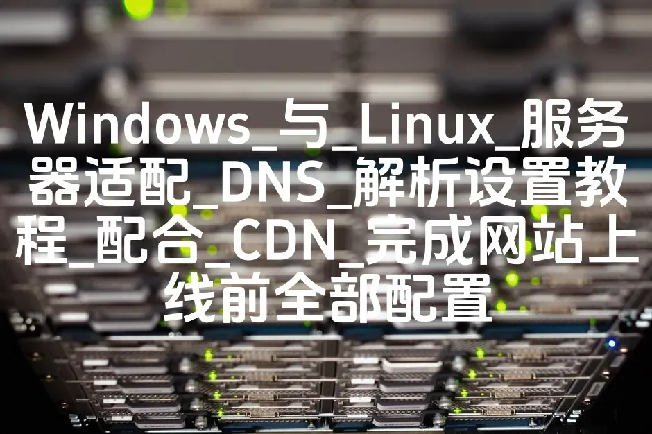 Windows_与_Linux_服务器适配_DNS_解析设置教程_配合_CDN_完成网站上线前全部配置